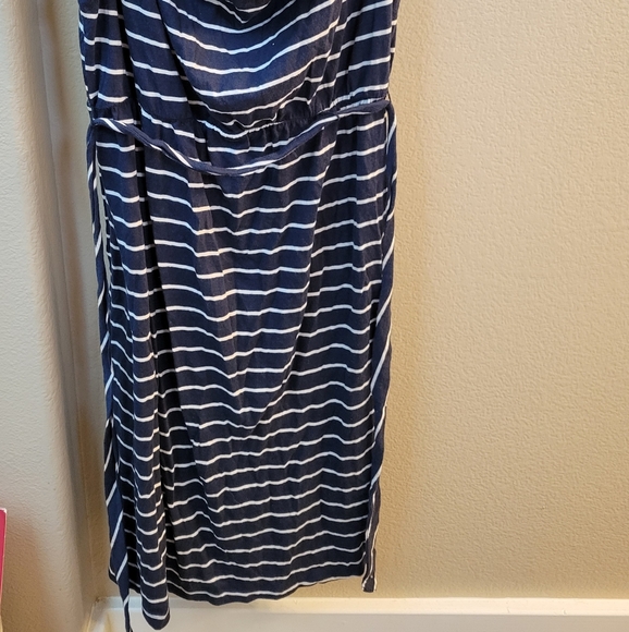Motherhood Maternity Belted Dress - navy/whi stripes - Sml - Picture 3 of 3